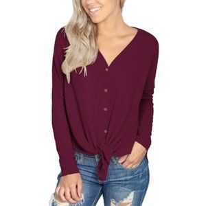 Tied Waffle Knit Top